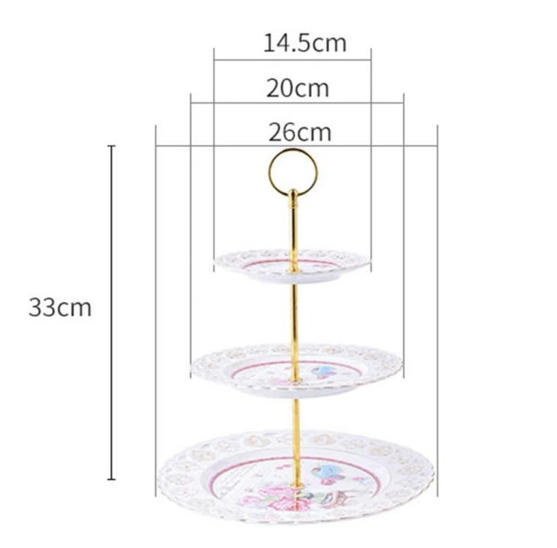 3 Tier Fruit Rack Dish Cupcake Afternoon Tea Set Stand Serving Tray