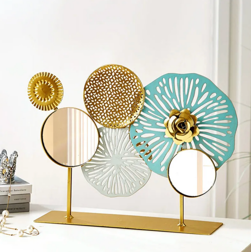 Metal Mirror Flower Decorative Artwork