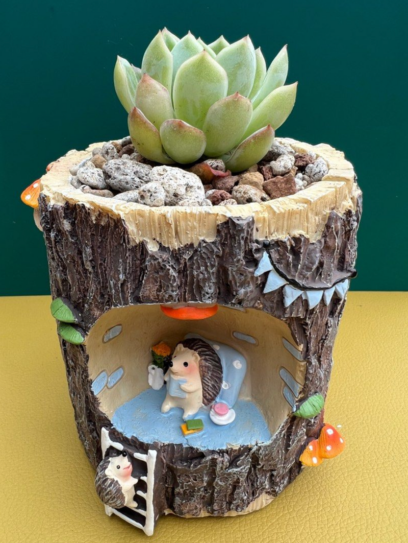 Creative Tree Hole Story Flowerpot Succulent Micro Landscape Pot Decorative