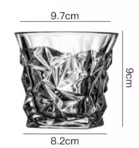 Pair of Transparent Crystal Wine Whisky Glasses