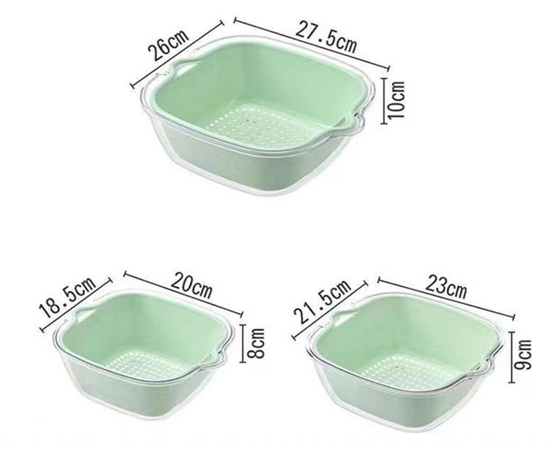 6 Piece Double-Layered Drain Washing Basket Strainers for Kitchen