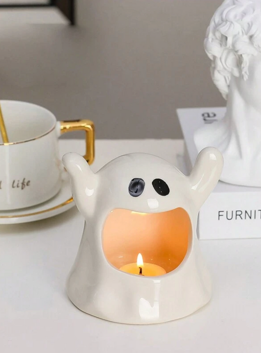 Ceramic Ghost Halloween Candle Tea Light Holder