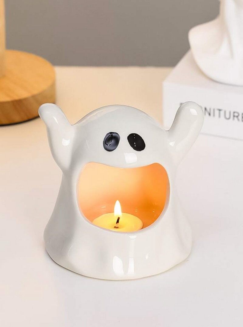 Ceramic Ghost Halloween Candle Tea Light Holder