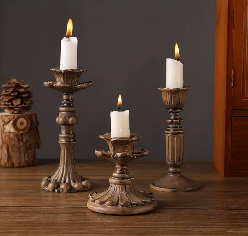 3 Piece Resin Candle Holder Photography Props