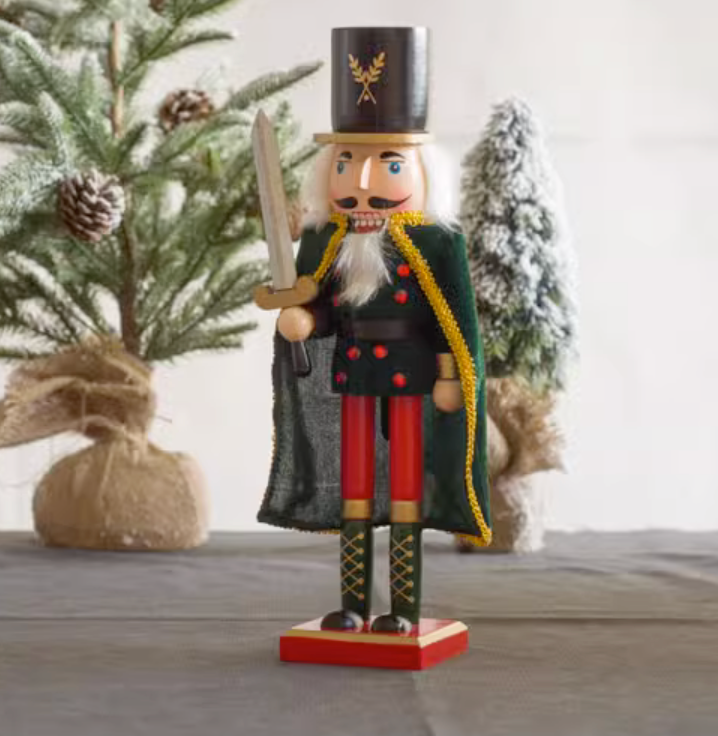 3 Piece 38cm Wooden Nutcracker King Figure Home Decoration Christmas Soldier Set