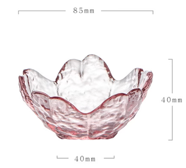 Pink Cute Sakura Shaped Glass 6 Bowls in a Set Dish