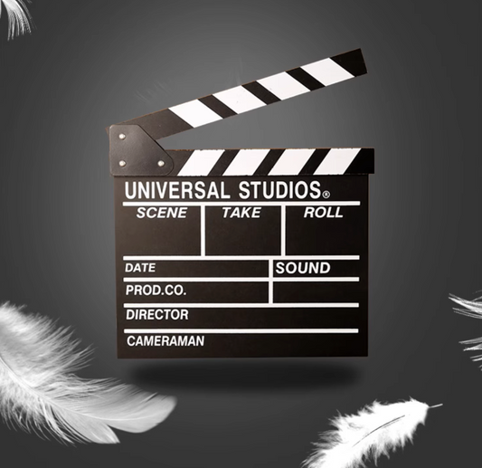 Movie Film Clap Board with Black & White Photograph Props