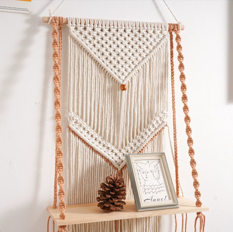 Wall Decor Hanging Shelf Cotton Rope Tassel Plant Holder