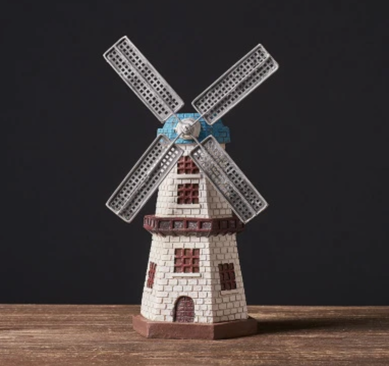 Resin Old Dome Dutch Windmill Ornament Modern Craft Desktop Decoration