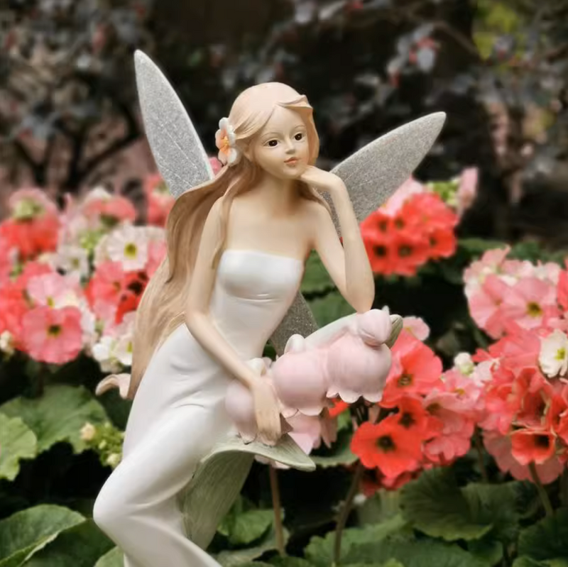 Standing Fairy Garden Statue Resin Outdoor Sculpture