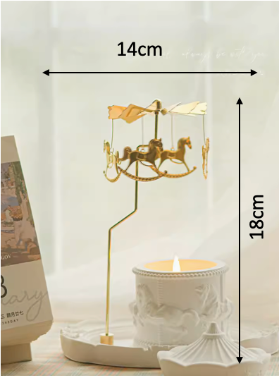 Spinning Golden Candle Holder with Tray Rotating Metal Tea Light Candle Holder