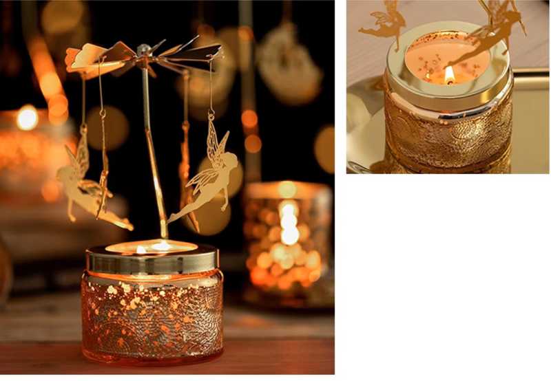 Spinning Candle Holders Rotating Tea Light Holder