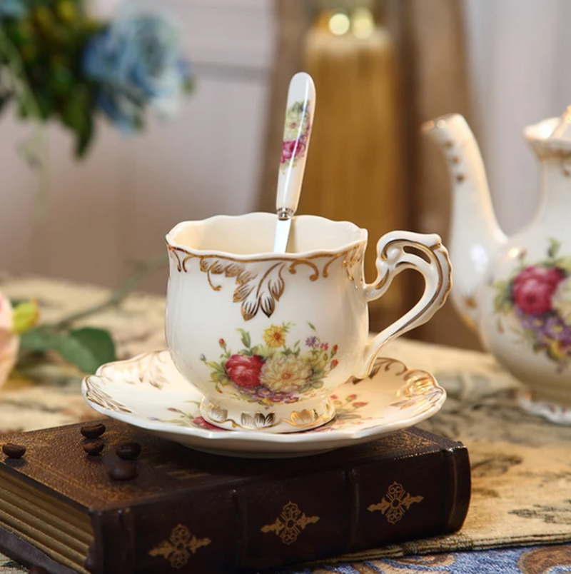 Ceramic Vintage Breakfast Beautiful Mugs Coffee Cup Afternoon 2 Persons Tea Set