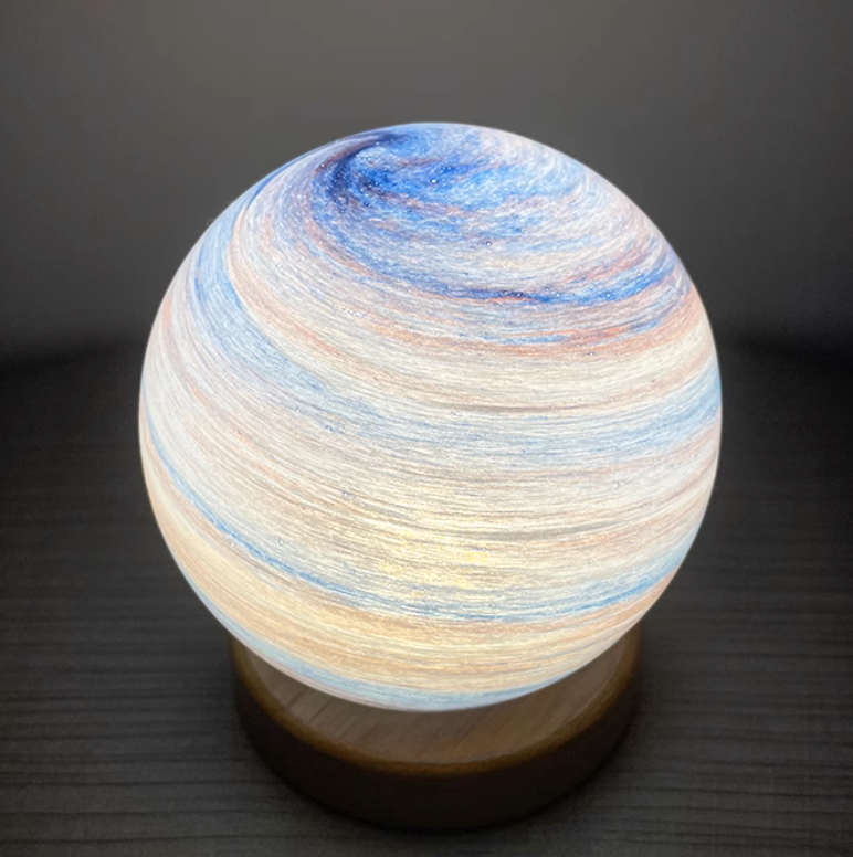 12cm Wood Stand USB Rechargeable Moon Lamp Night Light with Remote Control