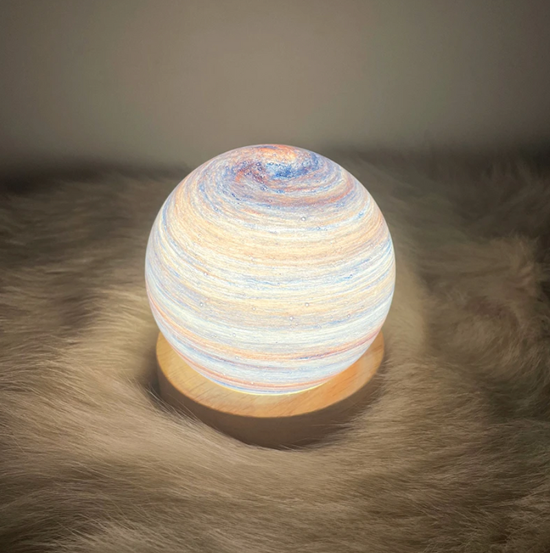 12cm Wood Stand USB Rechargeable Moon Lamp Night Light with Remote Control