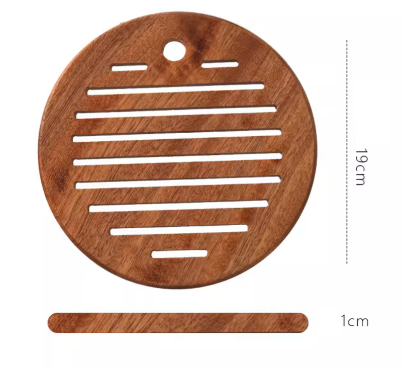 6 Pieces Wood Coaster Round Tablemats Practical Heat Resistant Mat Tableware Mat