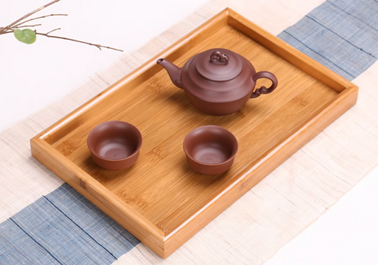 Japanese Style Bamboo Rectangle Fruit Tea Serving Tray