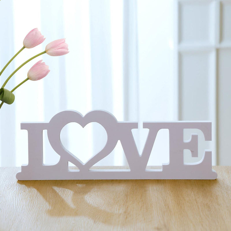 Love Sign Block Letters Rustic Tabletop Words Decoration